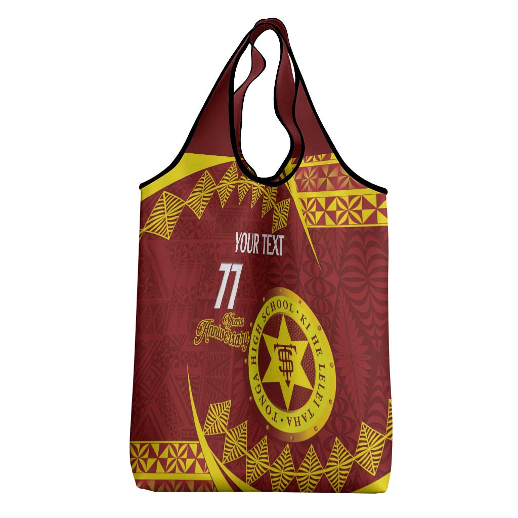 Personalised Tonga High School Grocery Bag Happy 77 Years Anniversary LT14 - Polynesian Pride