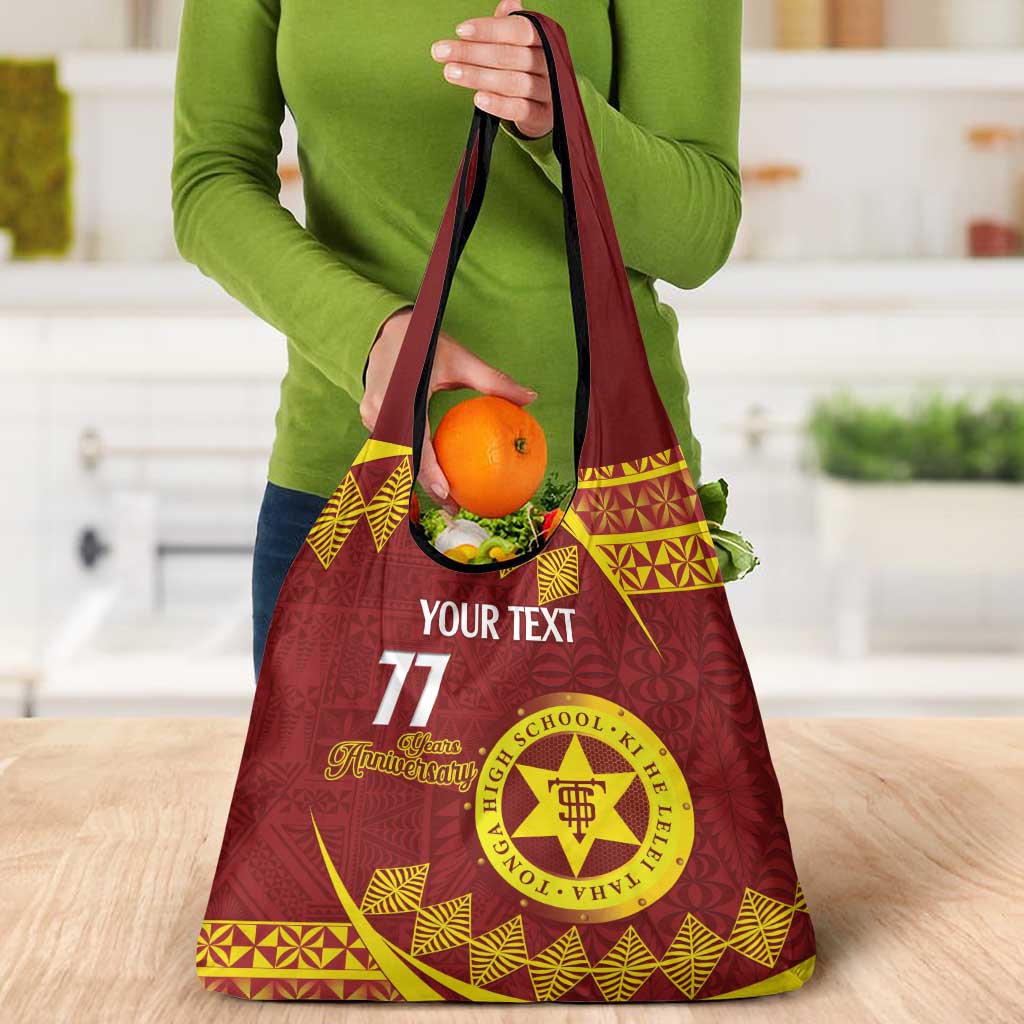 Personalised Tonga High School Grocery Bag Happy 77 Years Anniversary LT14 - Polynesian Pride