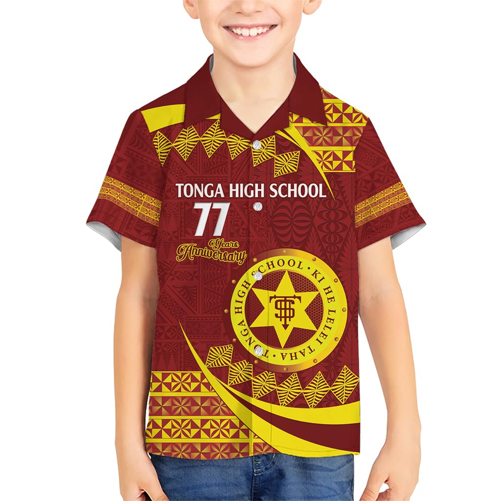 Personalised Tonga High School Hawaiian Shirt Happy 77 Years Anniversary LT14 - Polynesian Pride