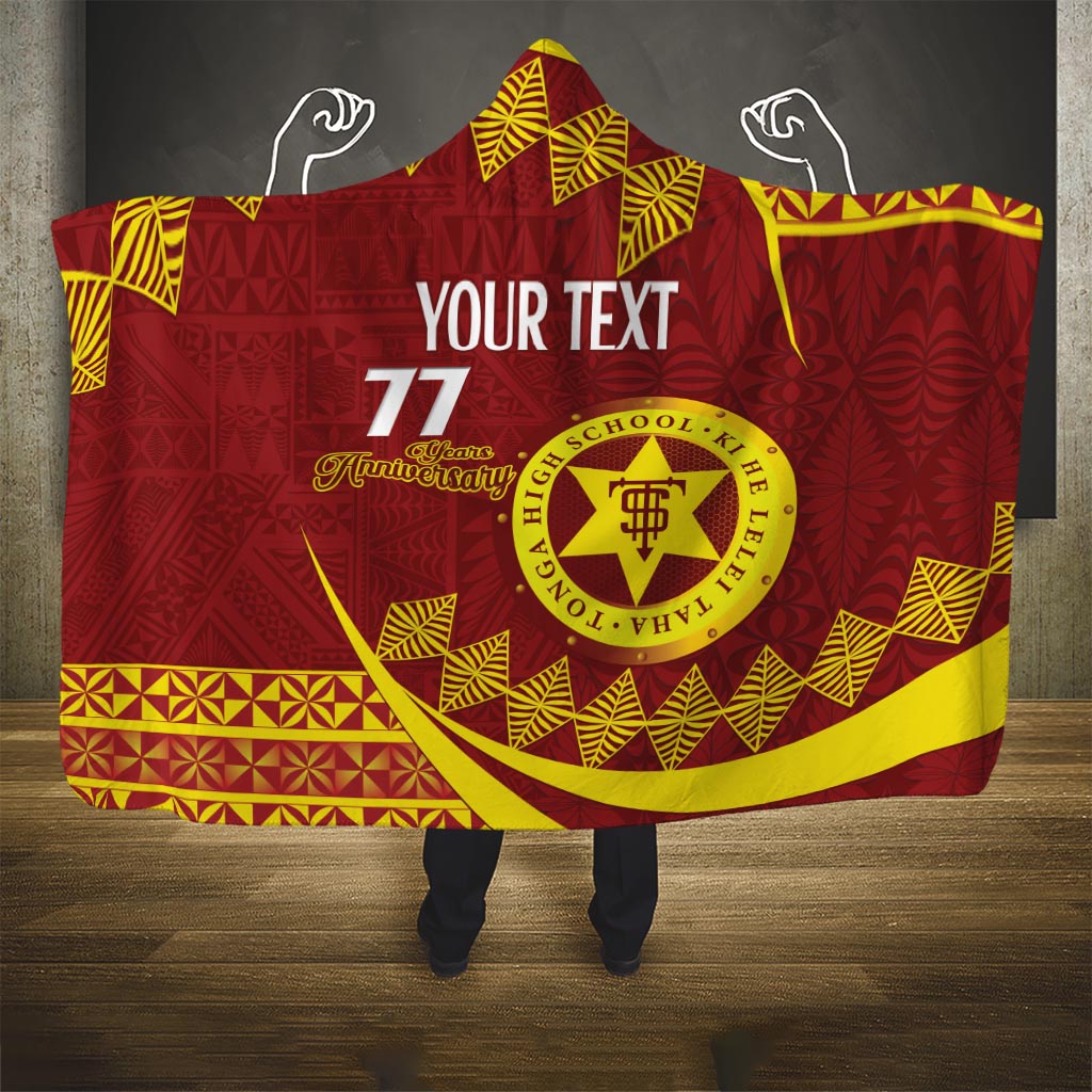 Personalised Tonga High School Hooded Blanket Happy 77 Years Anniversary LT14 One Size Maroon - Polynesian Pride