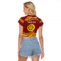 Personalised Tonga High School Raglan Cropped T Shirt Happy 77 Years Anniversary