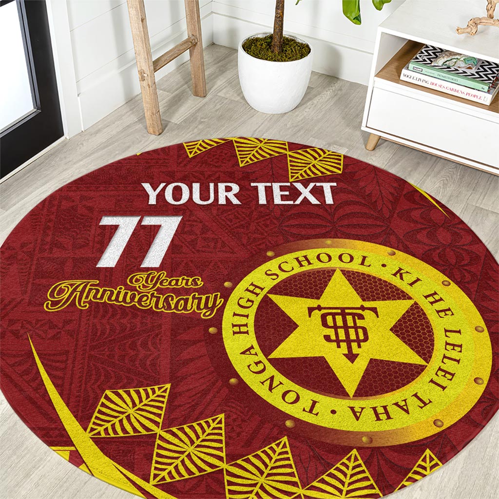 Personalised Tonga High School Round Carpet Happy 77 Years Anniversary
