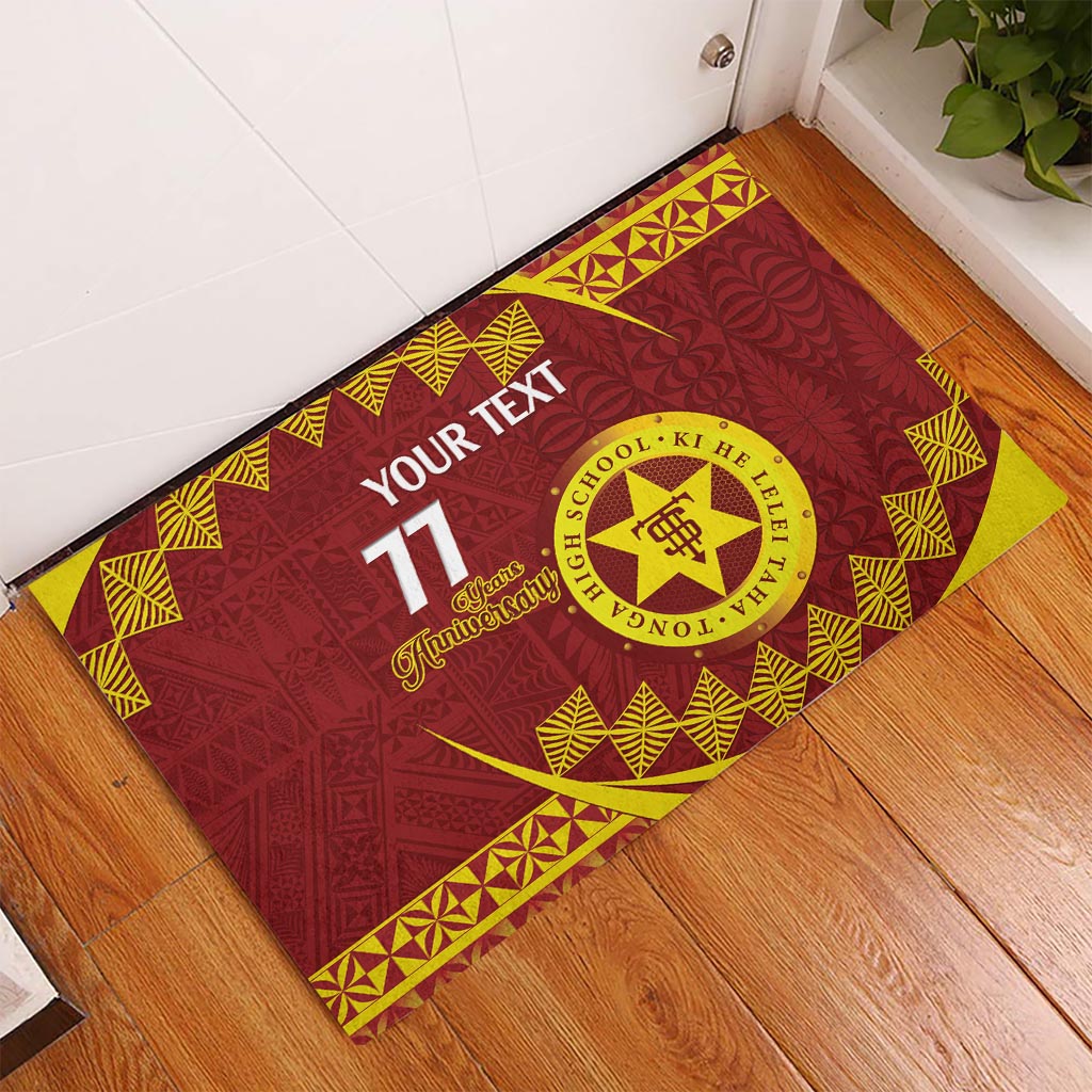 Personalised Tonga High School Rubber Doormat Happy 77 Years Anniversary