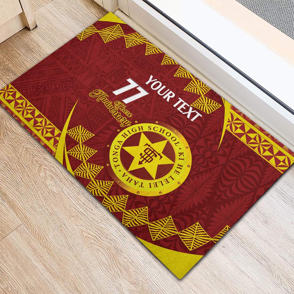 Personalised Tonga High School Rubber Doormat Happy 77 Years Anniversary LT14 - Polynesian Pride