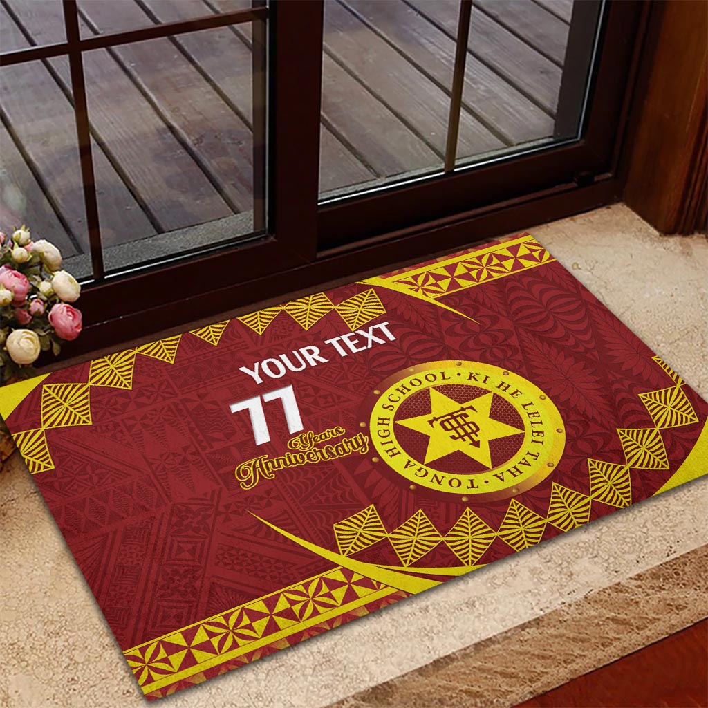 Personalised Tonga High School Rubber Doormat Happy 77 Years Anniversary LT14 - Polynesian Pride