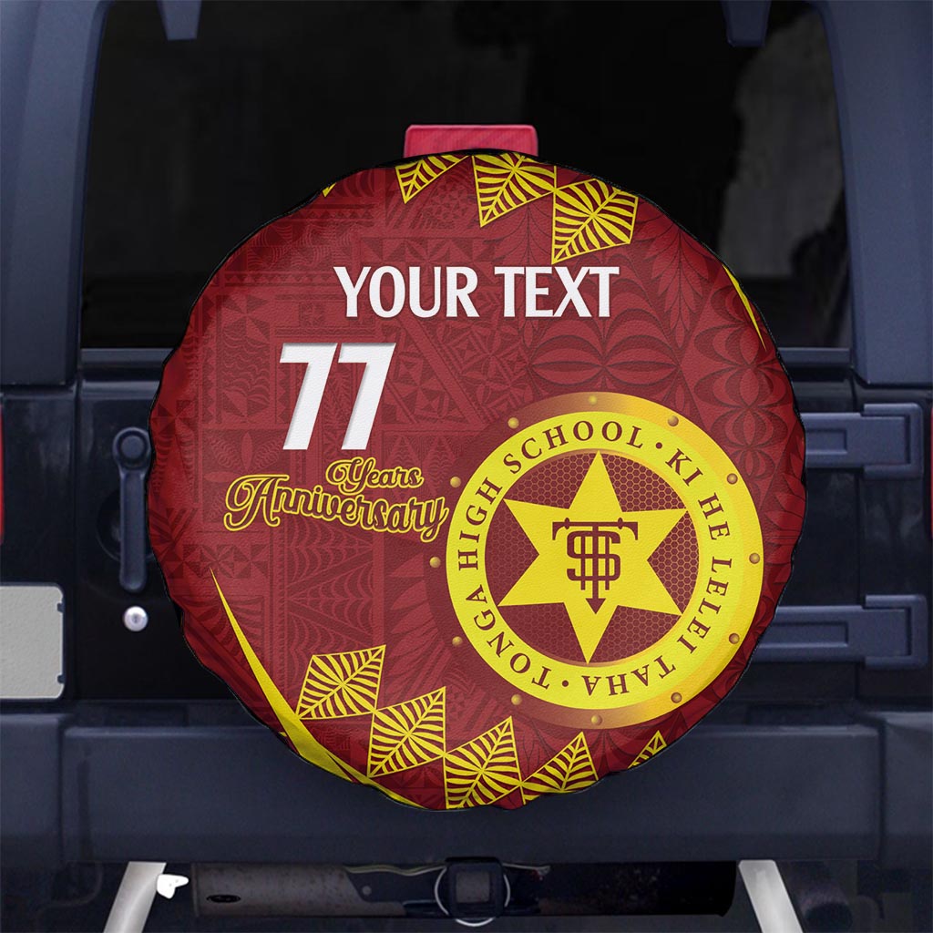 Personalised Tonga High School Spare Tire Cover Happy 77 Years Anniversary LT14 - Polynesian Pride
