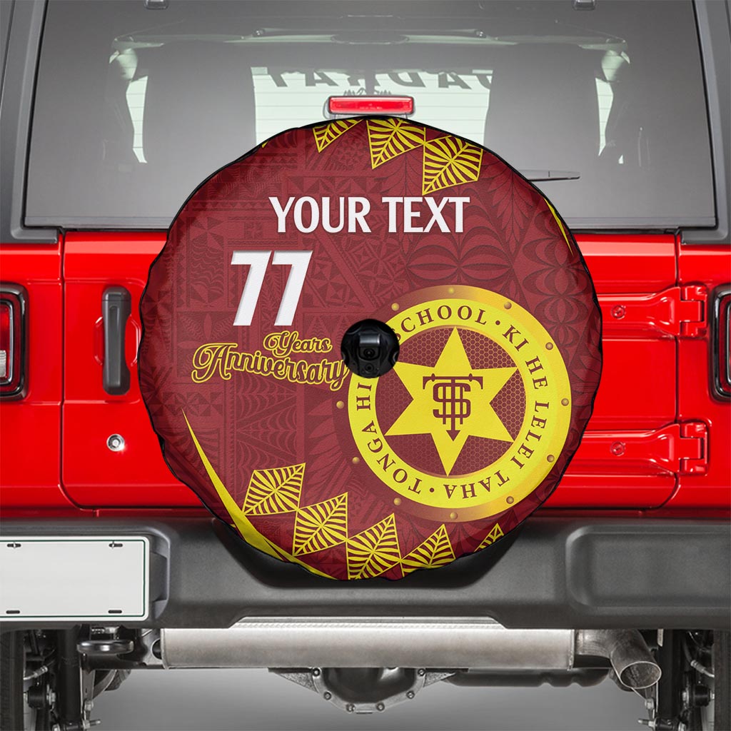 Personalised Tonga High School Spare Tire Cover Happy 77 Years Anniversary LT14 - Polynesian Pride