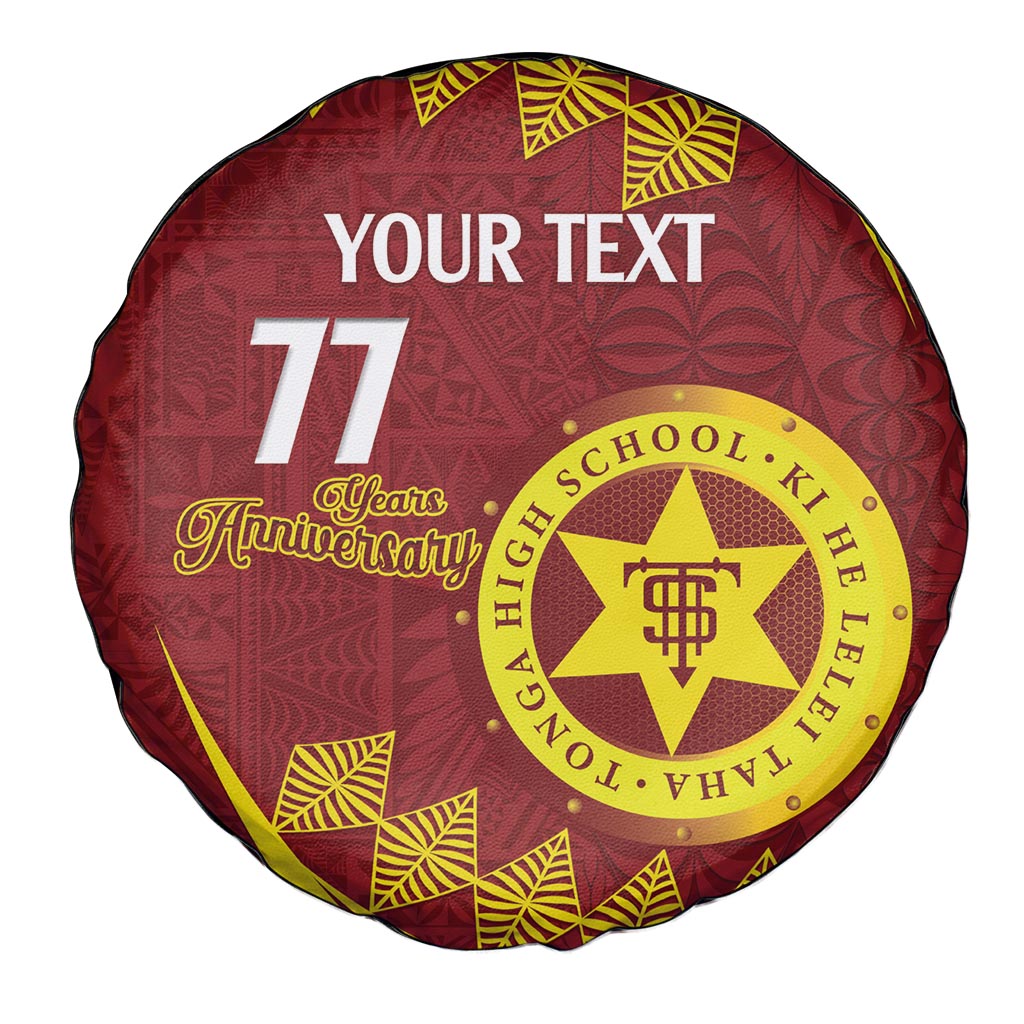 Personalised Tonga High School Spare Tire Cover Happy 77 Years Anniversary LT14 - Polynesian Pride