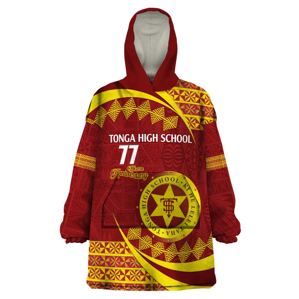 Personalised Tonga High School Wearable Blanket Hoodie Happy 77 Years Anniversary