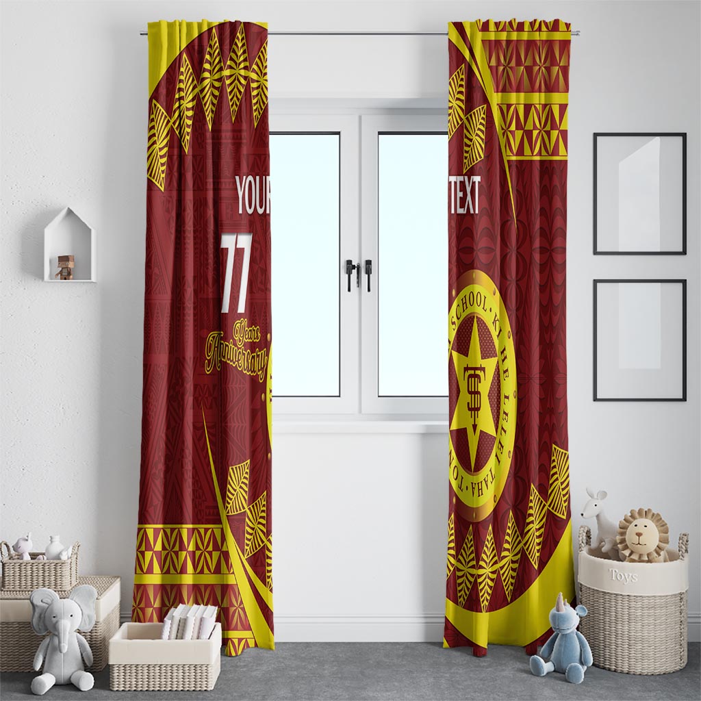 Personalised Tonga High School Window Curtain Happy 77 Years Anniversary LT14 - Polynesian Pride