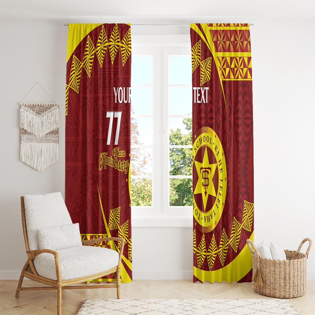 Personalised Tonga High School Window Curtain Happy 77 Years Anniversary LT14 - Polynesian Pride
