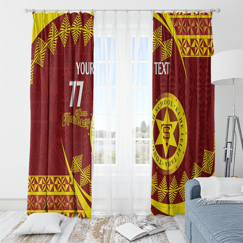 Personalised Tonga High School Window Curtain Happy 77 Years Anniversary LT14 - Polynesian Pride
