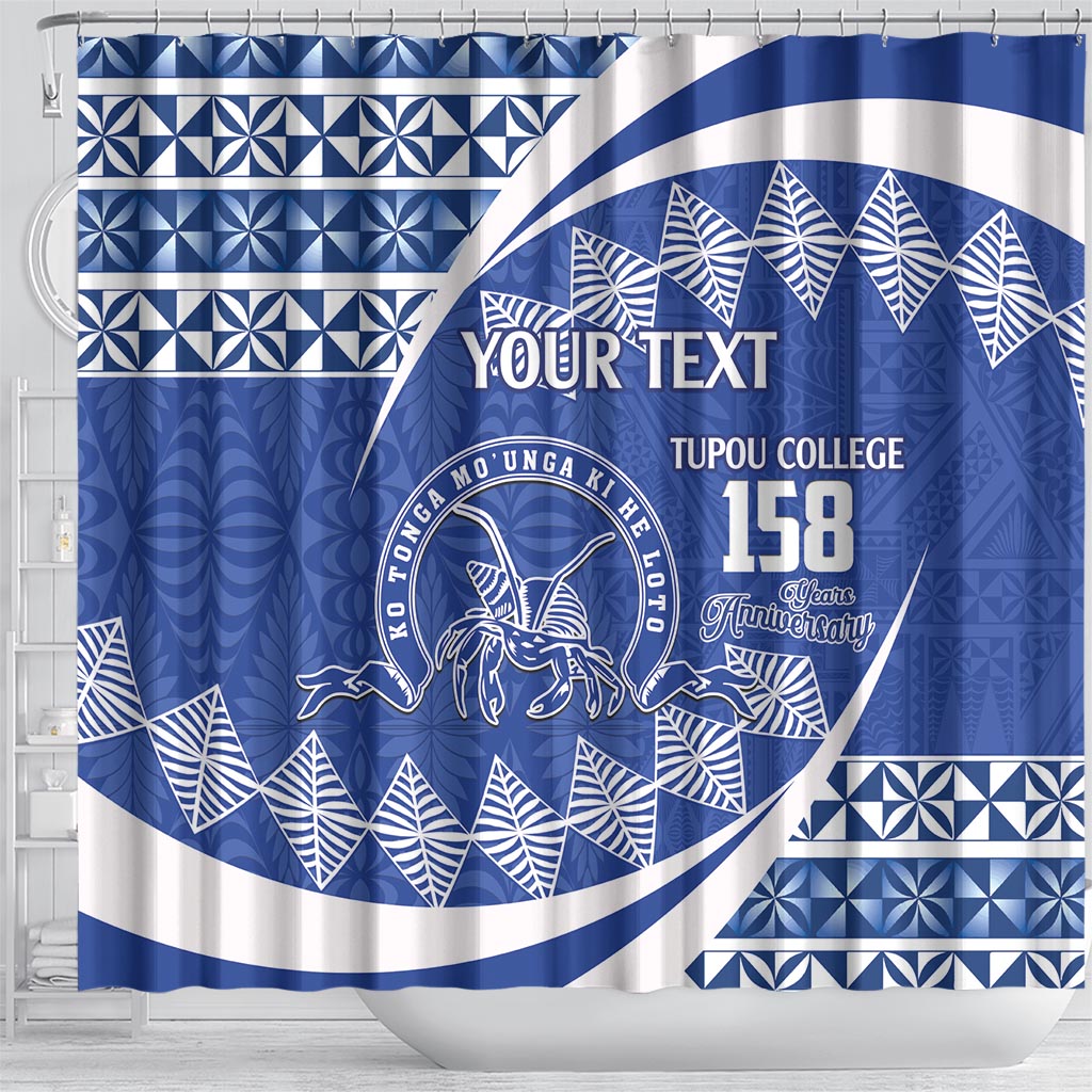 Personalised Tonga Tupou College Toloa Shower Curtain Happy 158 Years Anniversary