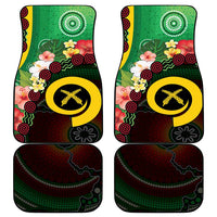 Long God Yumi Stanap Vanuatu Car Mats Tropical Flowers Aboriginal Pattern LT14 - Polynesian Pride