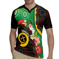 Long God Yumi Stanap Vanuatu Rugby Jersey Tropical Flowers Aboriginal Pattern LT14 - Polynesian Pride