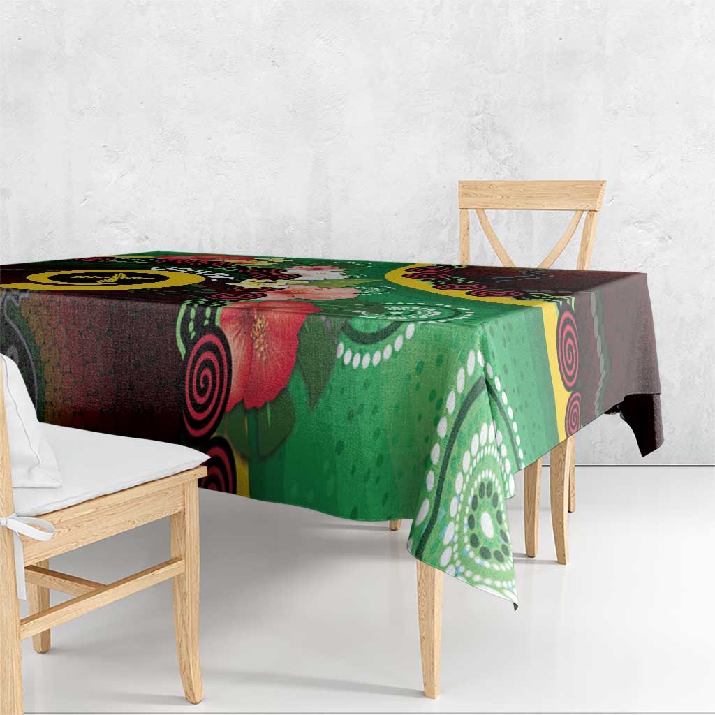 Long God Yumi Stanap Vanuatu Tablecloth Tropical Flowers Aboriginal Pattern LT14 - Polynesian Pride