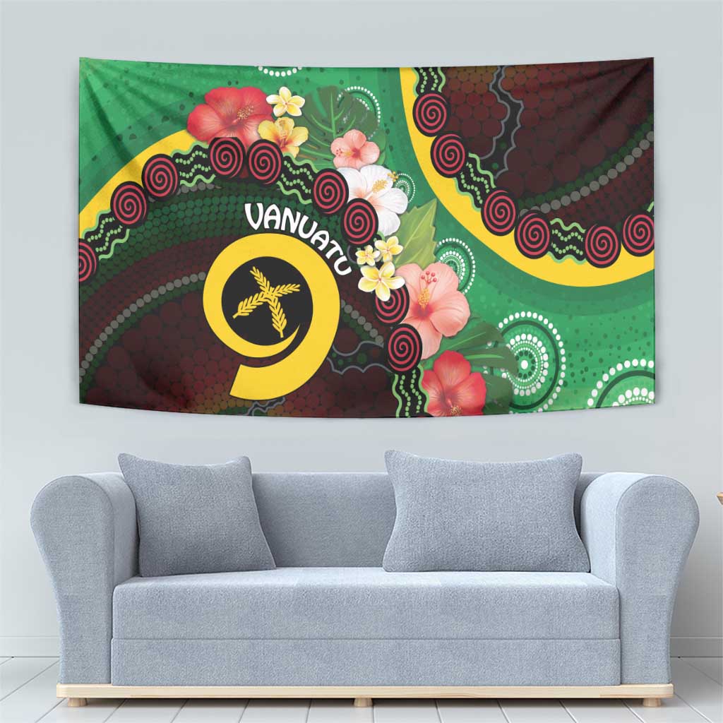 Long God Yumi Stanap Vanuatu Tapestry Tropical Flowers Aboriginal Pattern