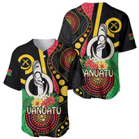 Tamtam Drum Vanuatu Baseball Jersey Boar Tusk Aboriginal Flag Style