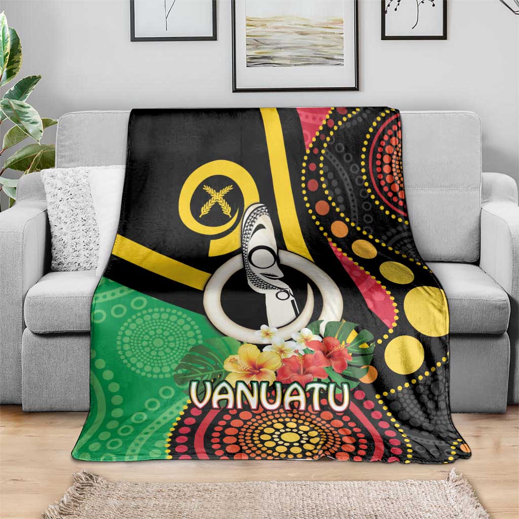 Tamtam Drum Vanuatu Blanket Boar Tusk Aboriginal Flag Style