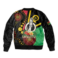Tamtam Drum Vanuatu Bomber Jacket Boar Tusk Aboriginal Flag Style