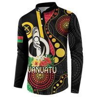 Tamtam Drum Vanuatu Button Sweatshirt Boar Tusk Aboriginal Flag Style LT14 - Polynesian Pride