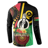 Tamtam Drum Vanuatu Button Sweatshirt Boar Tusk Aboriginal Flag Style LT14 - Polynesian Pride