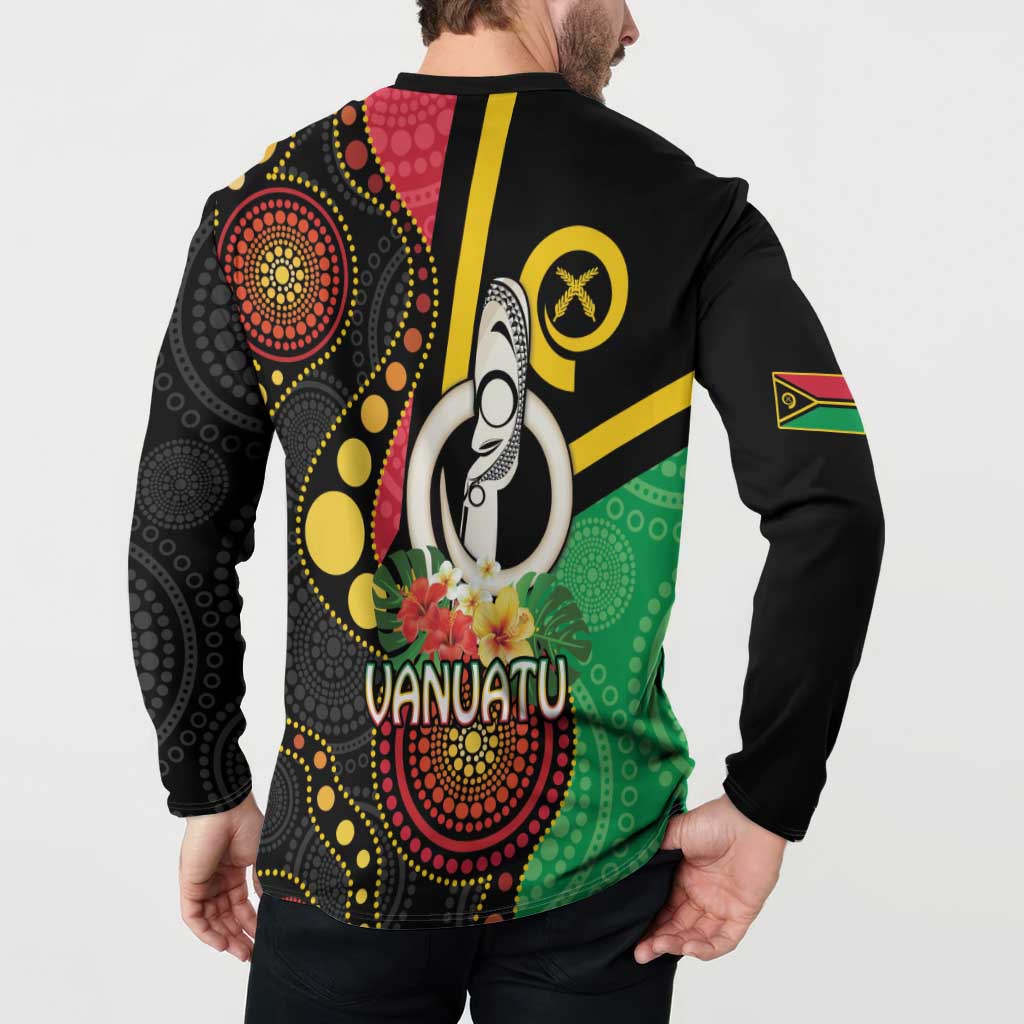 Tamtam Drum Vanuatu Button Sweatshirt Boar Tusk Aboriginal Flag Style LT14 - Polynesian Pride