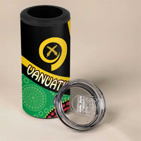 Tamtam Drum Vanuatu 4 in 1 Can Cooler Tumbler Boar Tusk Aboriginal Flag Style LT14 - Polynesian Pride