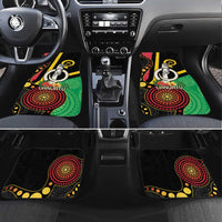 Tamtam Drum Vanuatu Car Mats Boar Tusk Aboriginal Flag Style LT14 Set 4pcs Black - Polynesian Pride