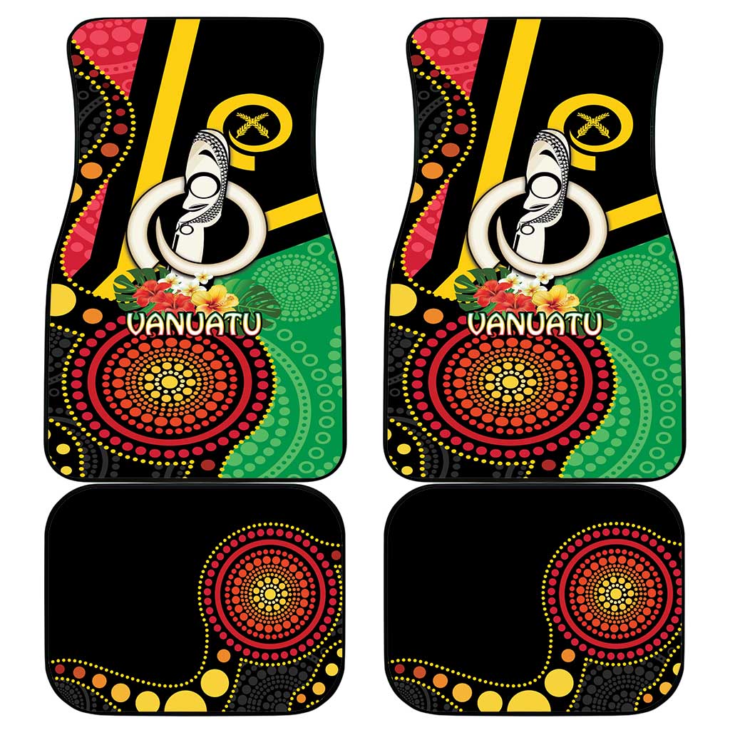 Tamtam Drum Vanuatu Car Mats Boar Tusk Aboriginal Flag Style LT14 - Polynesian Pride