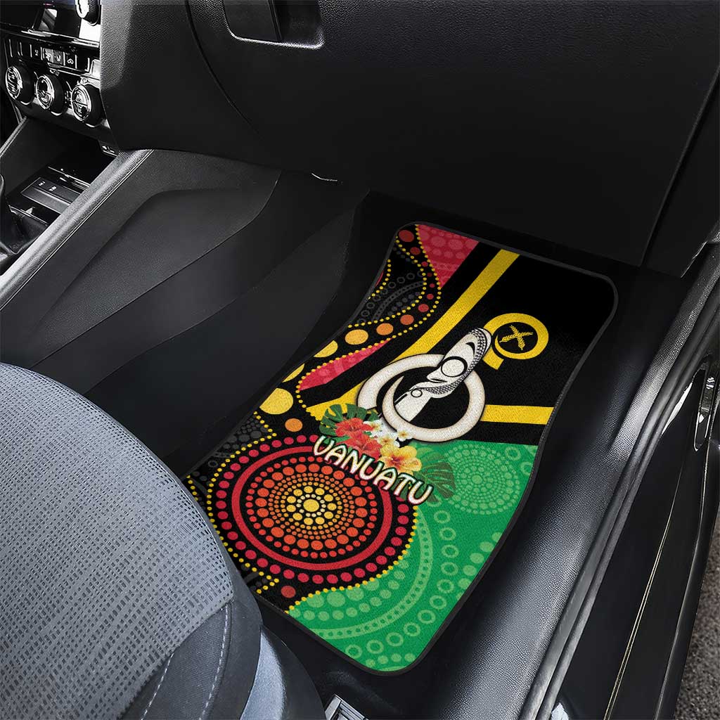Tamtam Drum Vanuatu Car Mats Boar Tusk Aboriginal Flag Style LT14 - Polynesian Pride