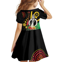 Tamtam Drum Vanuatu Family Matching Long Sleeve Bodycon Dress and Hawaiian Shirt Boar Tusk Aboriginal Flag Style