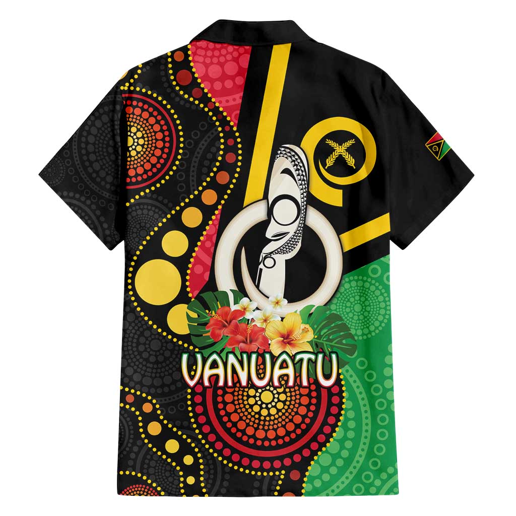 Tamtam Drum Vanuatu Family Matching Summer Maxi Dress and Hawaiian Shirt Boar Tusk Aboriginal Flag Style