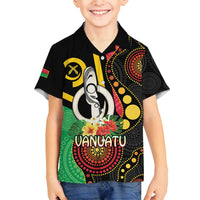 Tamtam Drum Vanuatu Family Matching Tank Maxi Dress and Hawaiian Shirt Boar Tusk Aboriginal Flag Style
