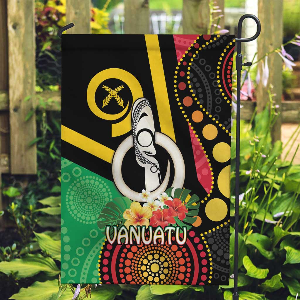 Tamtam Drum Vanuatu Garden Flag Boar Tusk Aboriginal Flag Style