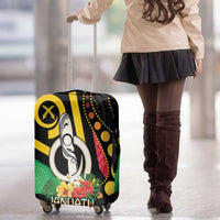 Tamtam Drum Vanuatu Luggage Cover Boar Tusk Aboriginal Flag Style