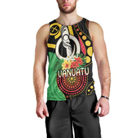 Tamtam Drum Vanuatu Men Tank Top Boar Tusk Aboriginal Flag Style LT14 - Polynesian Pride