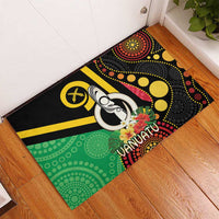Tamtam Drum Vanuatu Rubber Doormat Boar Tusk Aboriginal Flag Style LT14 - Polynesian Pride