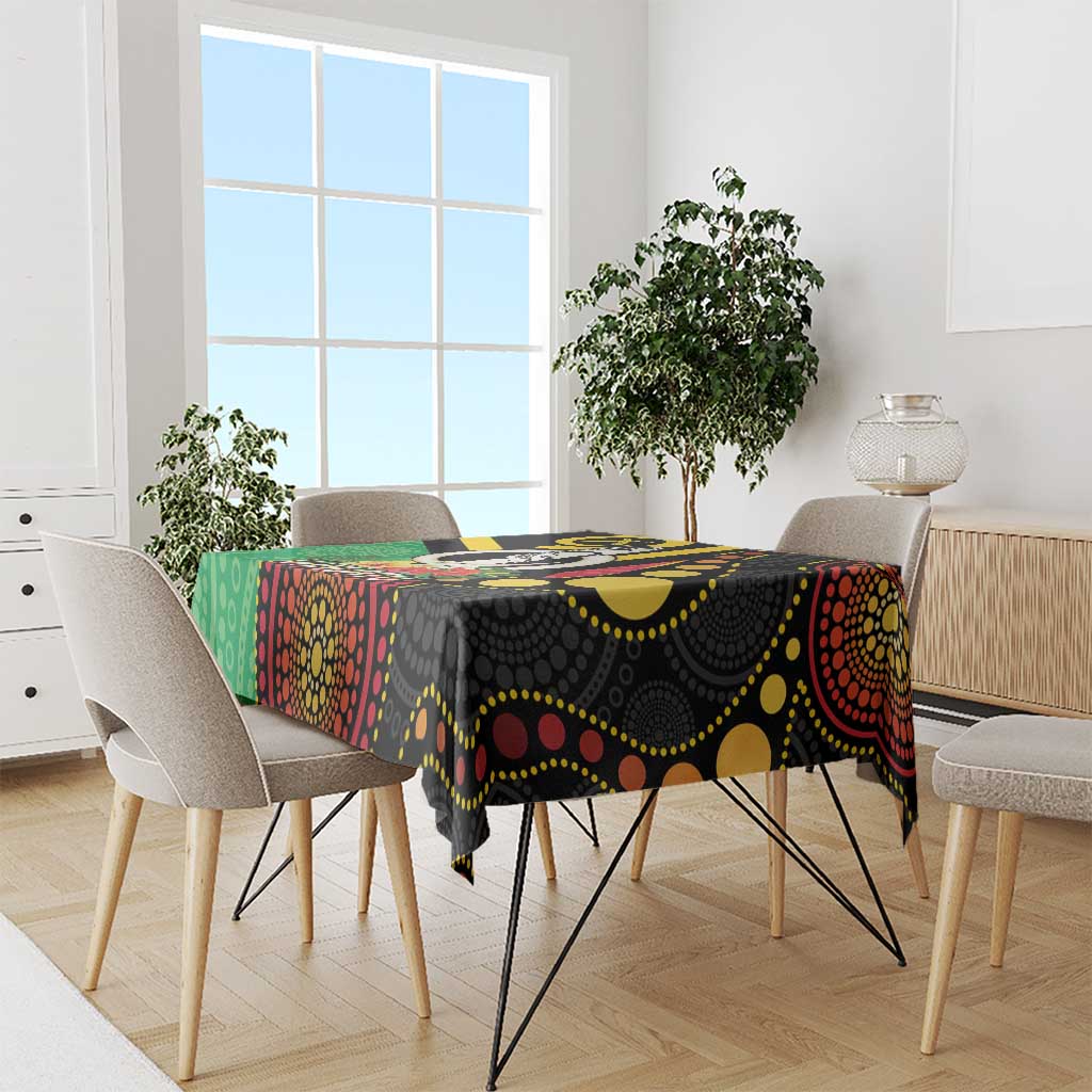 Tamtam Drum Vanuatu Tablecloth Boar Tusk Aboriginal Flag Style LT14 - Polynesian Pride