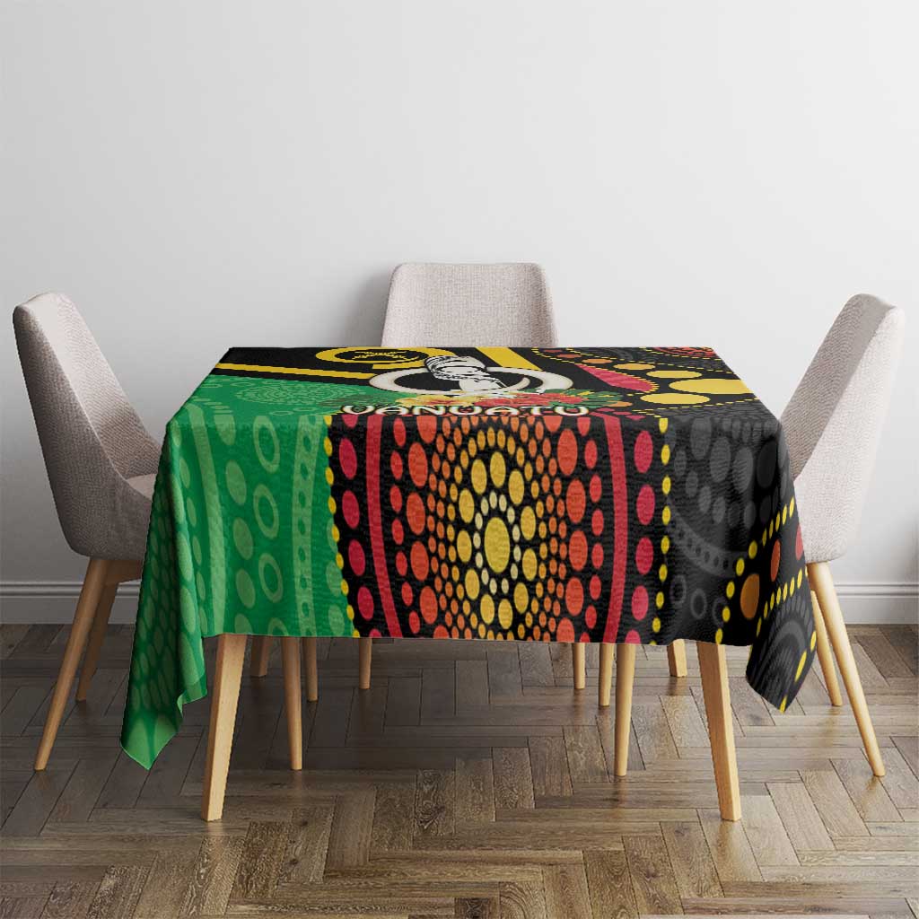 Tamtam Drum Vanuatu Tablecloth Boar Tusk Aboriginal Flag Style LT14 - Polynesian Pride
