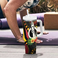 Tamtam Drum Vanuatu Tumbler With Handle Boar Tusk Aboriginal Flag Style