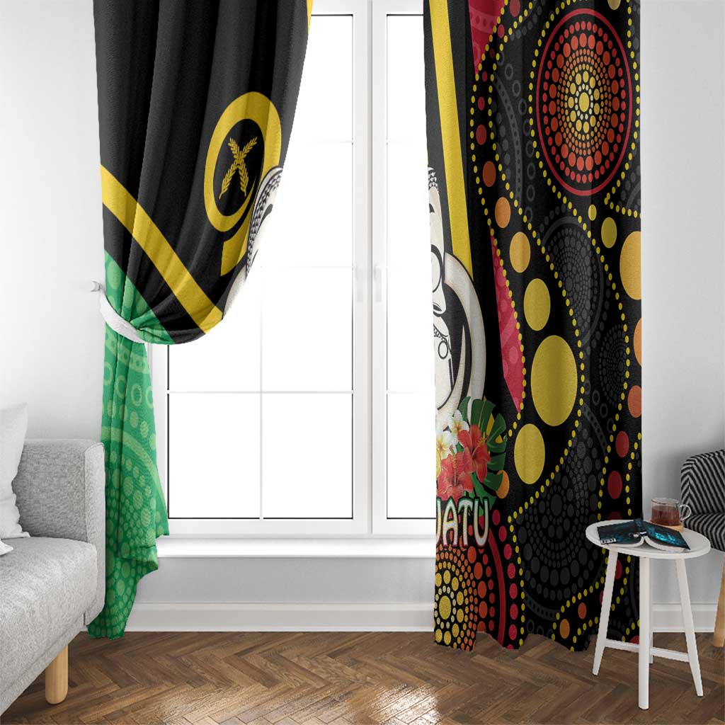 Tamtam Drum Vanuatu Window Curtain Boar Tusk Aboriginal Flag Style