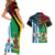 Vanuatu And West Papua Couples Matching Short Sleeve Bodycon Dress and Hawaiian Shirt Coat Of Arms Mix Flag Style LT14 - Polynesian Pride