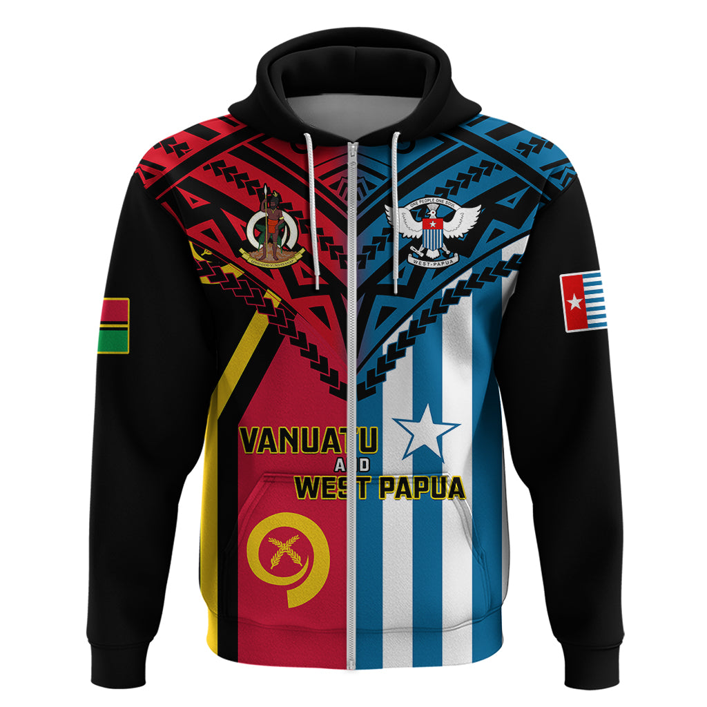 Vanuatu West Papua Hoodie Coat of Arms Mix Flag Style LT14 - Polynesian Pride
