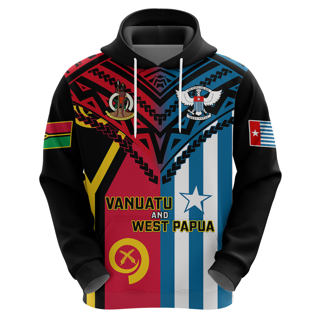 Vanuatu West Papua Hoodie Coat of Arms Mix Flag Style LT14 - Polynesian Pride
