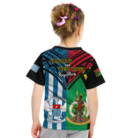 Vanuatu And West Papua Kid T Shirt Coat Of Arms Mix Flag Style LT14 - Polynesian Pride