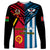 Vanuatu And West Papua Long Sleeve Shirt Coat Of Arms Mix Flag Style LT14 Unisex Black - Polynesian Pride