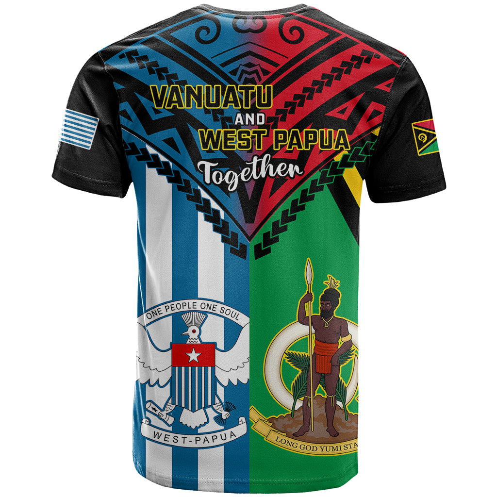 Vanuatu West Papua T Shirt Coat of Arms Mix Flag Style LT14 - Polynesian Pride