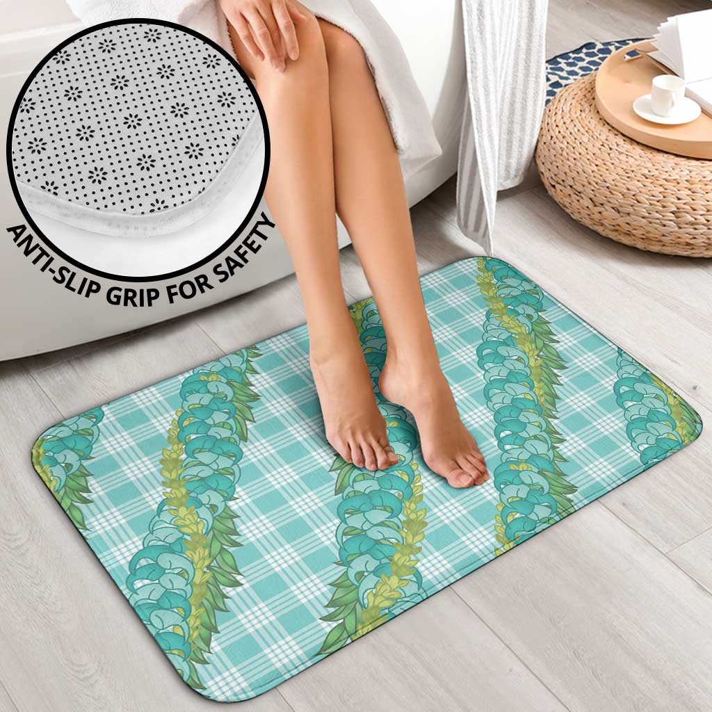 Hawaii Jade Vine Lei Bathroom Set Aloha Palaka Motif - Turquoise - Polynesian Pride