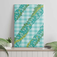 Hawaii Jade Vine Lei Canvas Wall Art Aloha Palaka Motif - Turquoise LT14 - Polynesian Pride